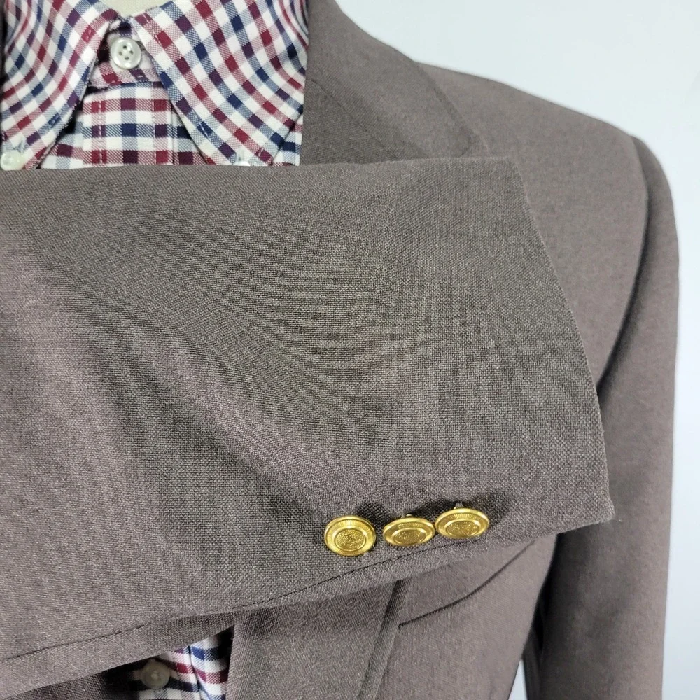 Perma Prest Classic Collections Men's Sport Coat Blazer Two Button‎ Brown 46R